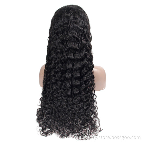 Wholesale brazilian human hair wigs front lace, real 100 human hair water wave wigs, 13*4 lace front wigs for black women